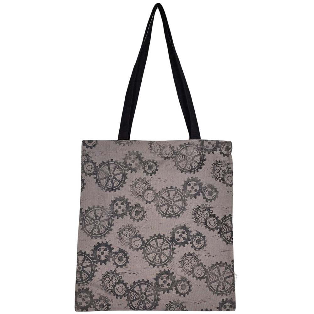 BABAMARA RARE HANDMADE 15" x 18" TOTE BAG – HAND‑PRINTED DESIGNER TEXTILE – NWOT